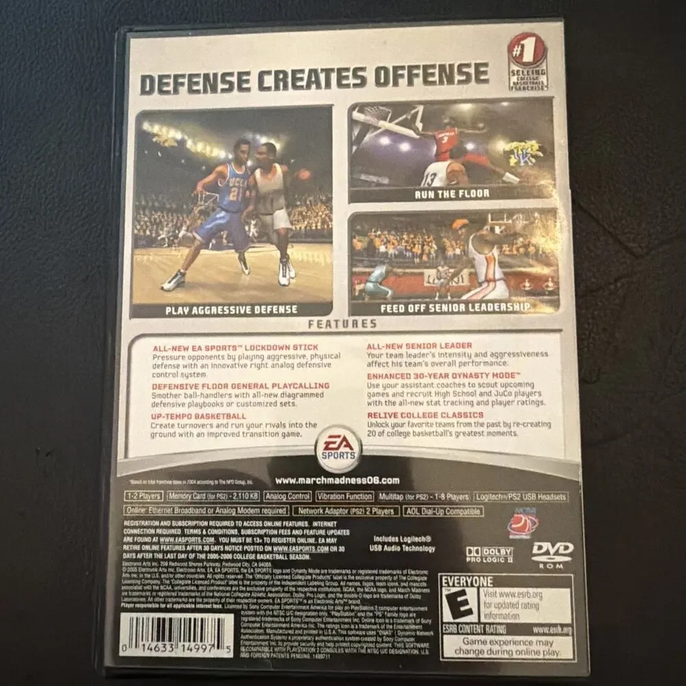 NCAA March Madness 06 (Sony PlayStation 2,‎ 2005) Working No Manual